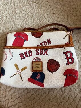 Dooney & Bourke White Red Sox Print Crossbody with Red and Navy Accents